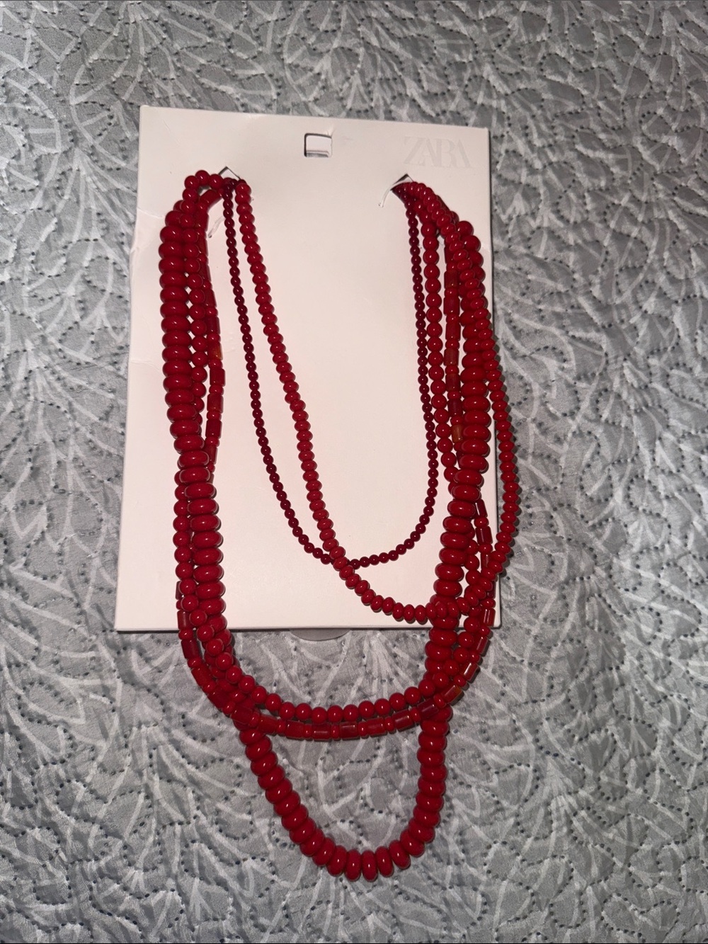 Zara Red Layered Beaded Necklace